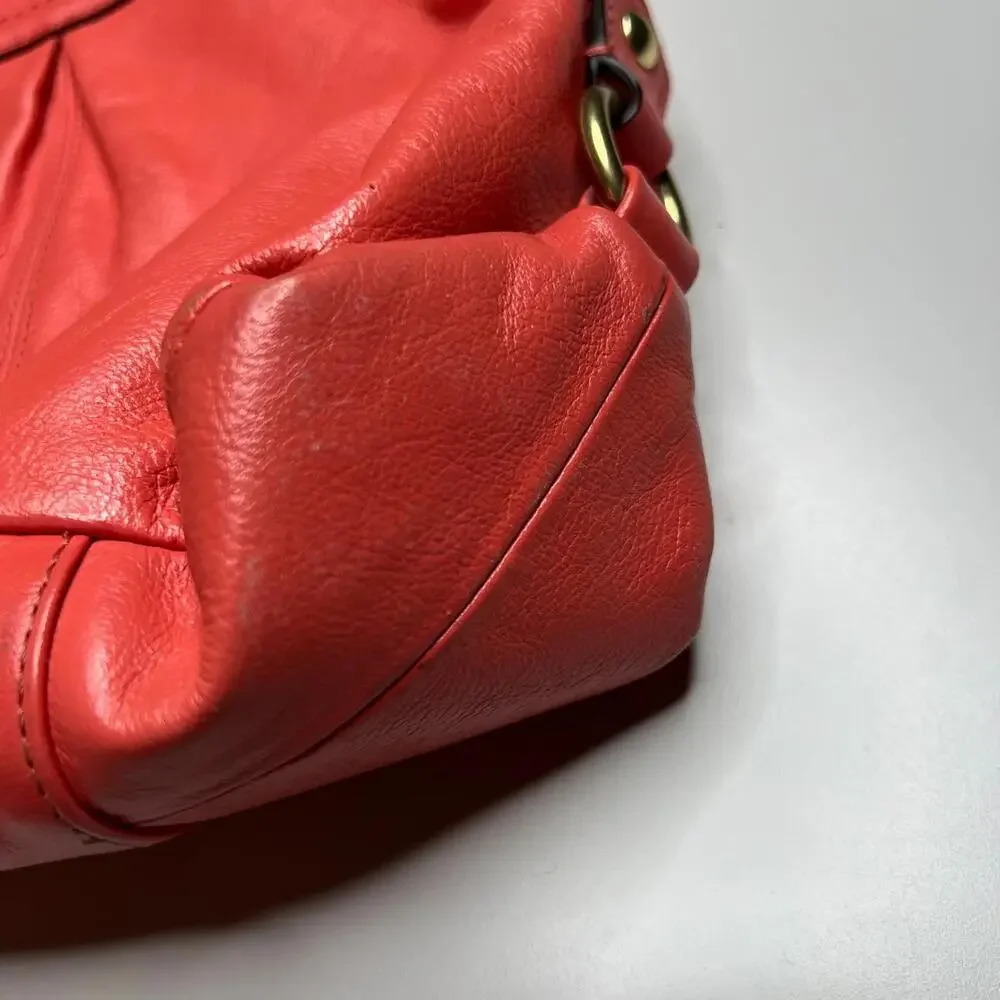 Coach Ashley‎ Vermillion Leather Carryall Purse F19243 D1375 Tote Shoulder Bag